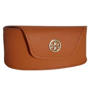 Tory Burch DESIGNER LOGO Orange Sunglasses Glasses Case VEGAN Leather